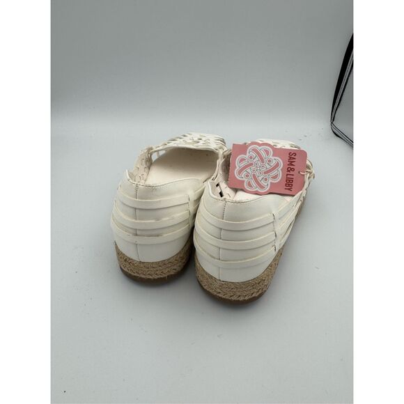 NWT Sam & Libby Womens White Asha Saddle Espadrille Woven Sandals Size 10 - Picture 5 of 8